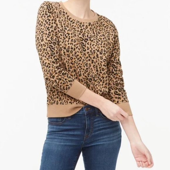 J.Crew Leopard Crewneck Sweatshirt Size M - Picture 6 of 6